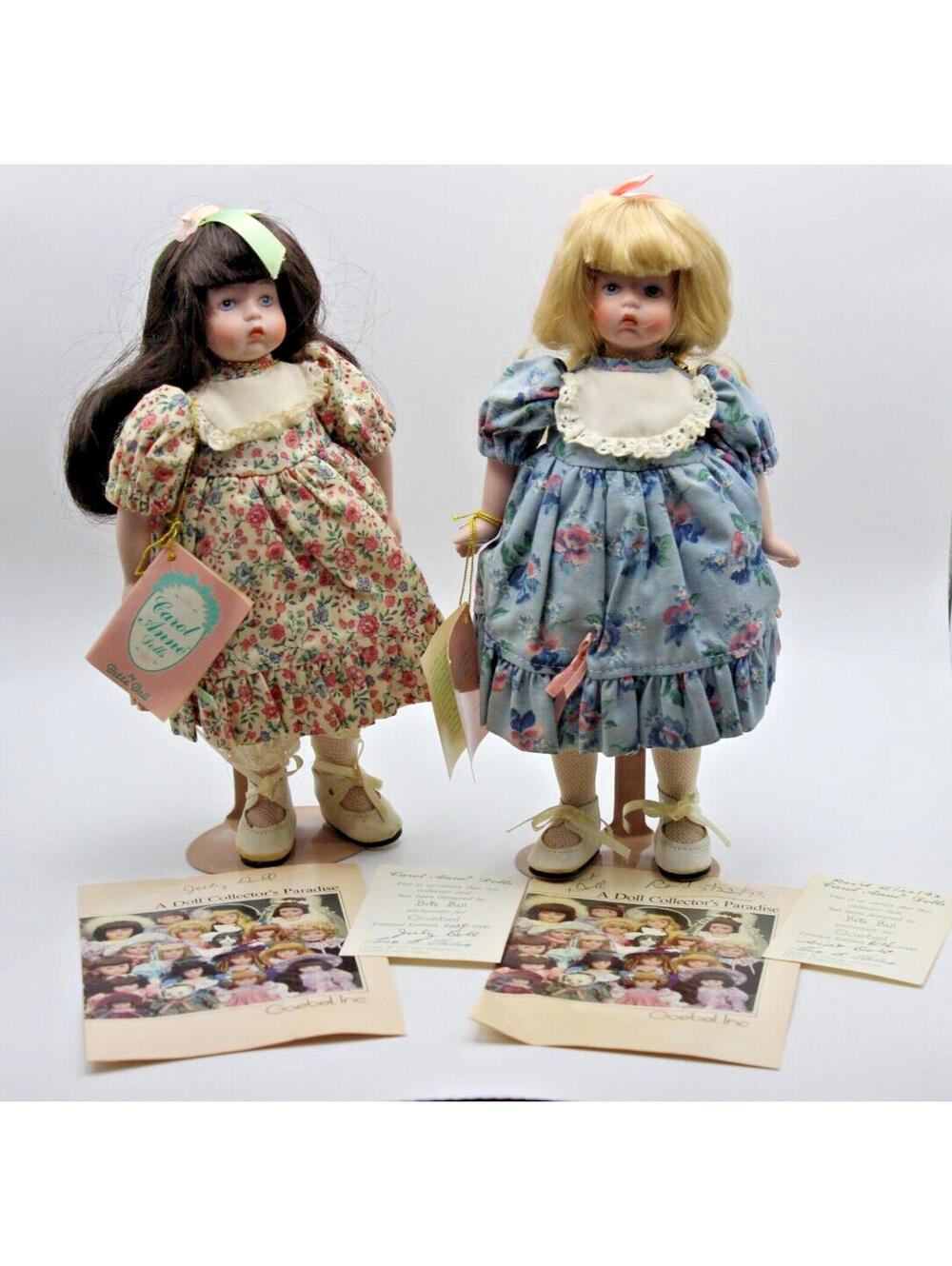 2 LOT 8” COLLECTIBLE BIRTHDAY CAROL ANNE DOLLS – JULY & SEPTEMBER WITH STANDS